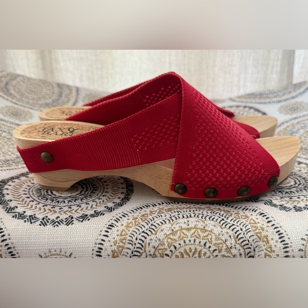 Jax & Bard Knit Clog Sandals Libby Hill Strawberry Red